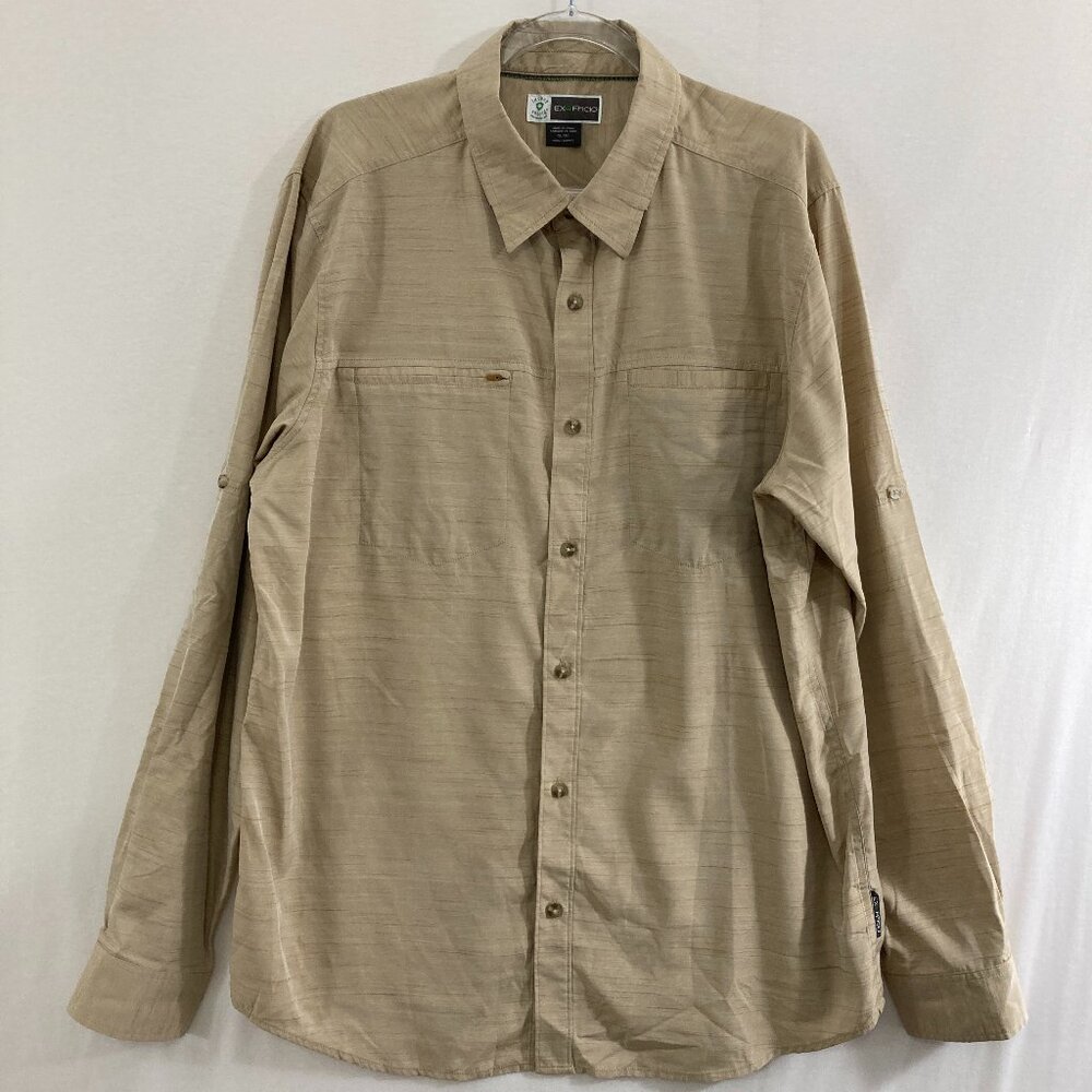 ExOfficio Men's XL Long Sleeve Button Up Shirt Insect Shield Repellent Hiking
